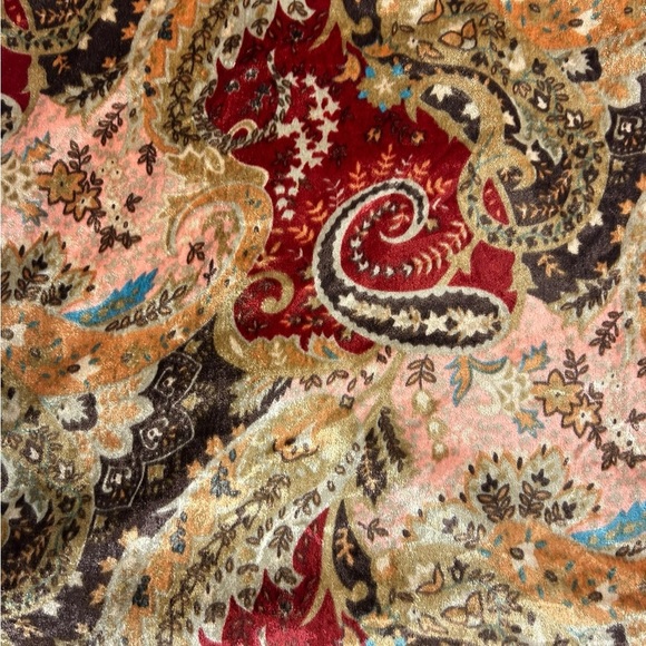 Soft Surroundings Top Womens Paisley Velour Long Sleeve Button Shirt Size 2X - Picture 10 of 10
